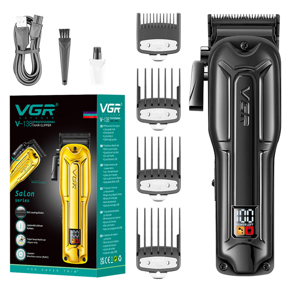 VGR V-138 Metal Hair Clipper Hair Shaver Trimmer with Digital Screen VGR V-138 Metal Hair Clipper Hair Shaver Trimmer with Digital Screen